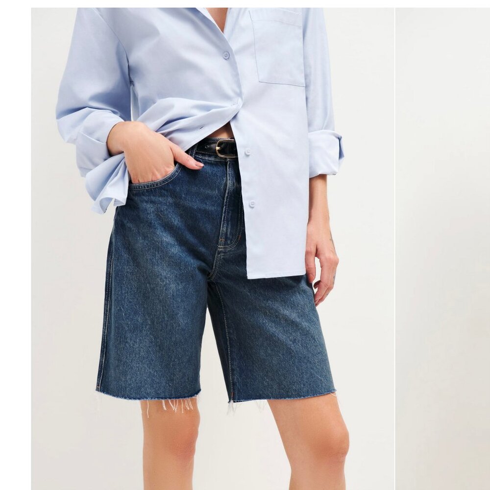 Reformation Dark Blue Denim Jean Shorts